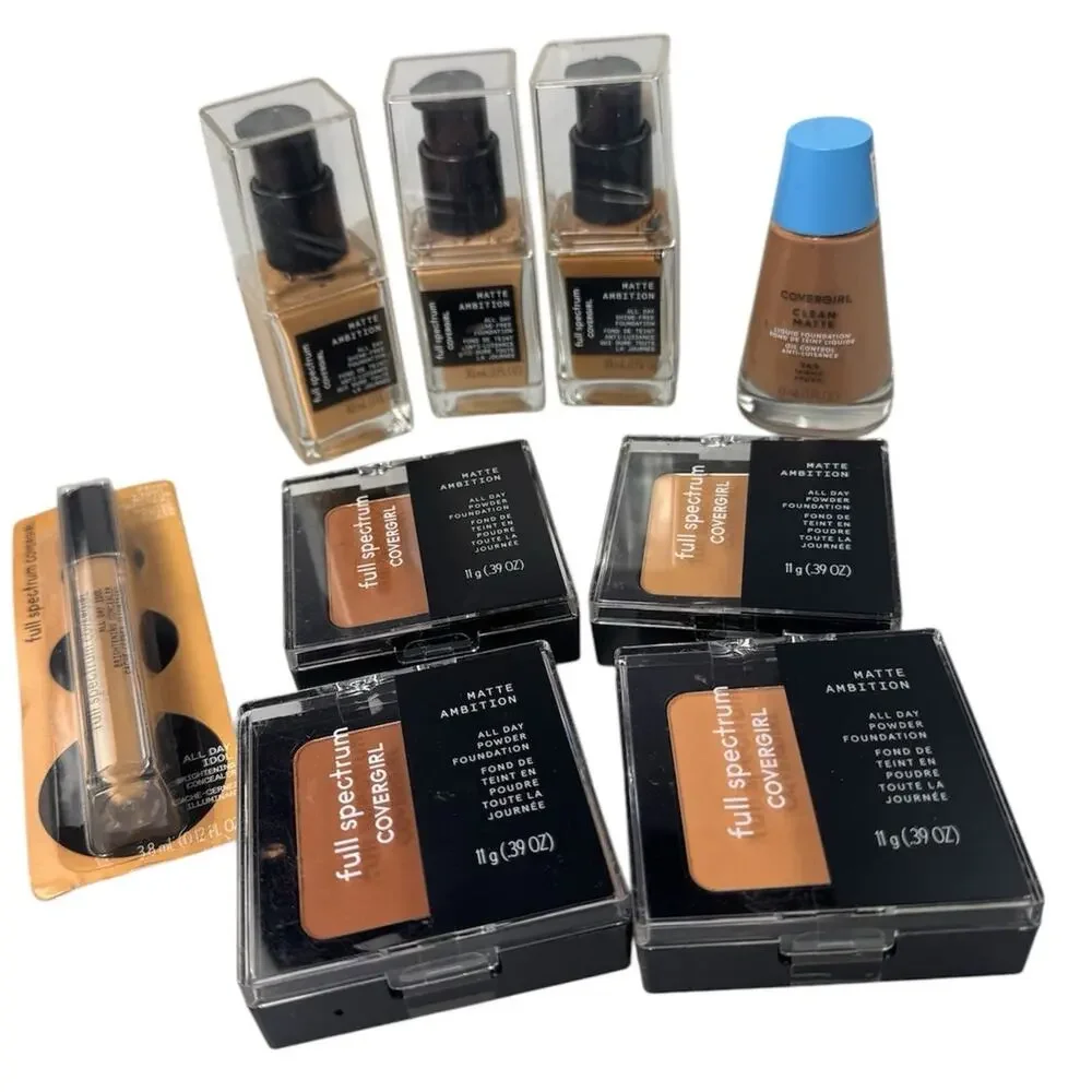 Lot of CoverGirl Foundations & Concealer Matte Ambition Liquid & Pressed Powder